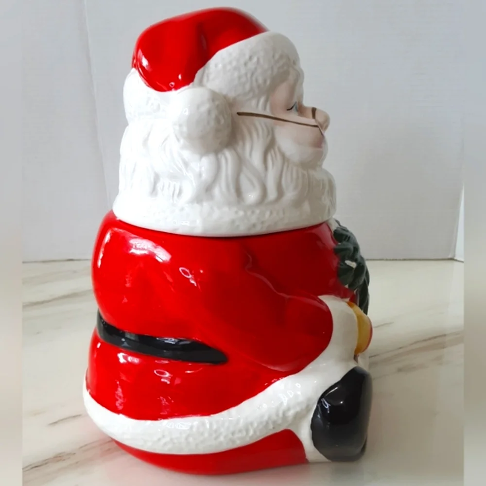 Gibson Sitting Santa Claus Ceramic Granny Core Cookie Jar 11